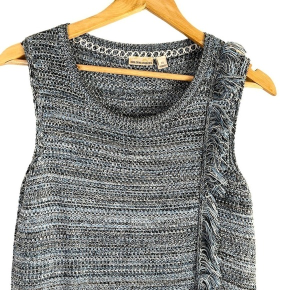 Anthropologie Holding Horses Fringe Sleeveless Knit‎ Dress in Blue, Size XS - Picture 3 of 12
